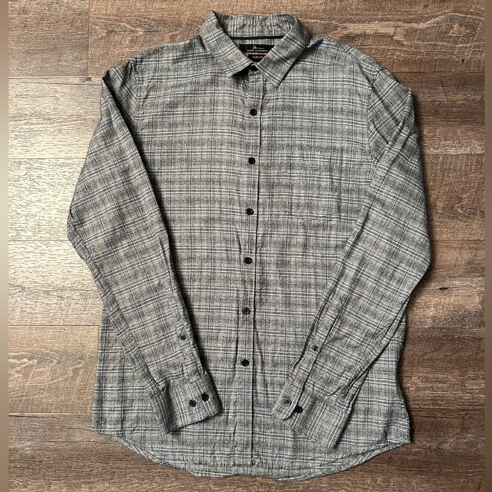 Men’s Marc Anthony Plaid Dress Shirt